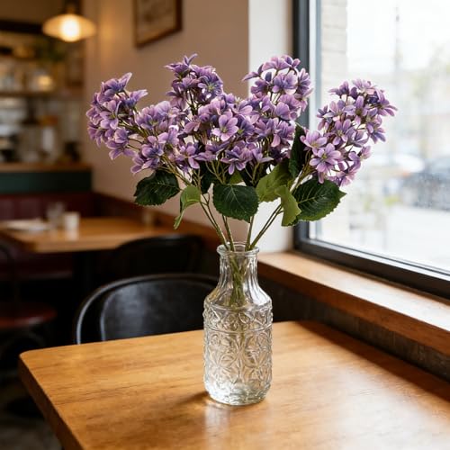 4PCS 29.2inch Lilac Artificial Flowers Purple Fake Delphinium Long Stem Silk Real Touch Flower Faux Lilac Floral Arrangement for Tall Vase Table Wedding Garden Home Decoration（Purple） (29.2inch Purple / 4 Pcs)
