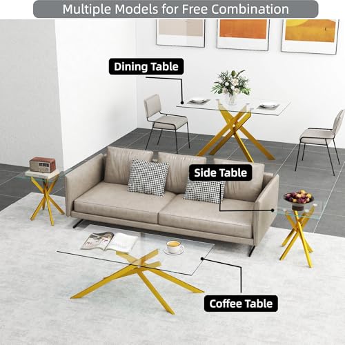 Glass End Table (Gold)