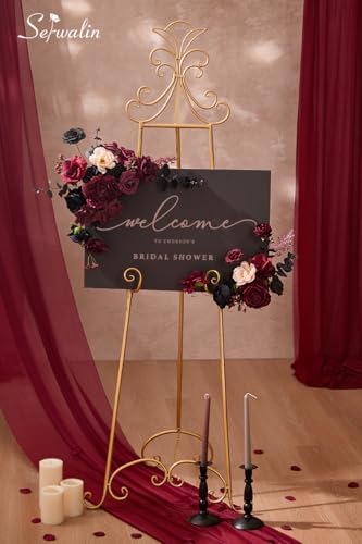 Burgundy Black Artificial Flowers (Black Red / 1 Box)