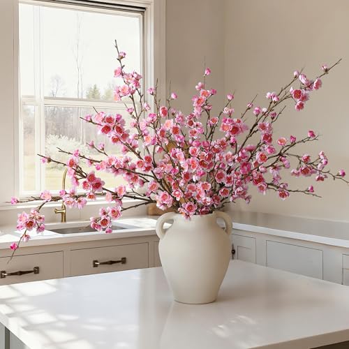 6 PCS Artificial Cherry Blossom Branches Spring Indoor Decoration (A-pink)