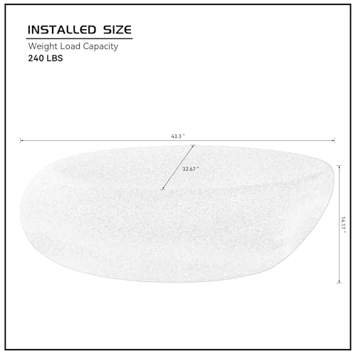 43" Fiberglass Elliptical Matte Coffee Table with Round Edge Design (Cream White / 43"(Elliptical))