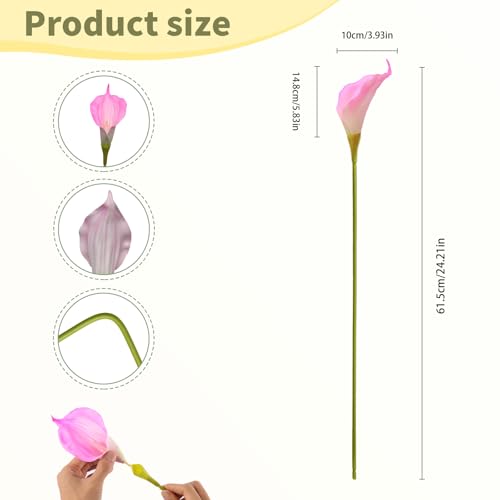 Pink Calla Lily Artificial Flowers 22pcs 25" Faux Calla Lillies (Pink)