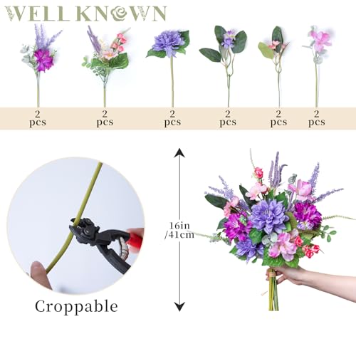 Artificial Flowers Bouquet (Violet & Pink)