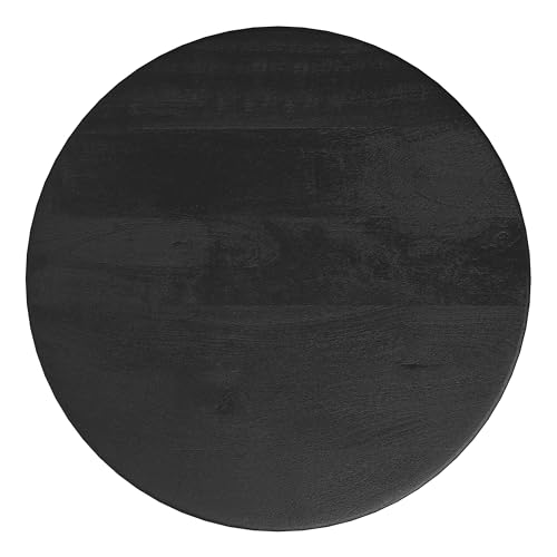 Boyd 13" Wide Solid Wood Round End Table in Black (Black / 13 inch)
