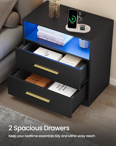 23.6‑Inch Wide Nightstands (Ink Black / 2 PACK)