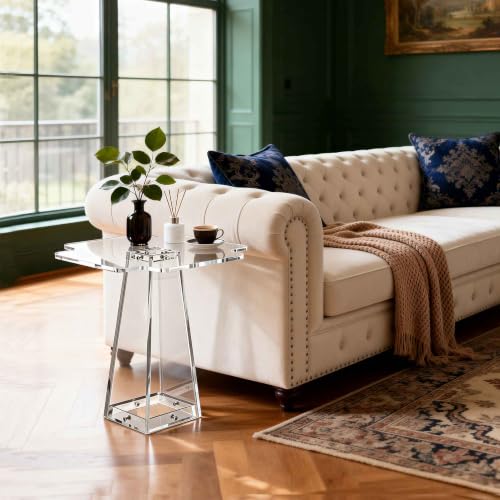 Acrylic Side Table Nightstand (Clear / 19.7“×19.7“×20”)