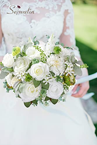 White Artificial Flowers Combo (Blooming White Green / 1 Box)