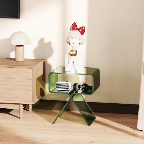 Acrylic Nightstand Bedside Side Table (Green)