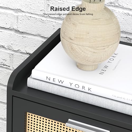 Nightstand Set of 2 (Black / Boho Style)