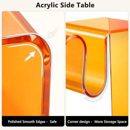 Acrylic Side Table (Amber Tint)
