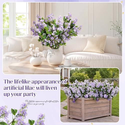 30 Pcs 30" Artificial Lilac Flowers Fake Delphinium Antirrhinum Stem Silk Artificial Flower Branch Floral Arrangement for Vase Centerpieces Wedding Bouquet Home (Purple)