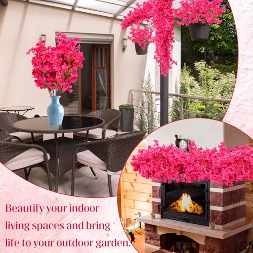 30 Pack Artificial Bougainvillea Bulk Silk Flower (Rose Red)