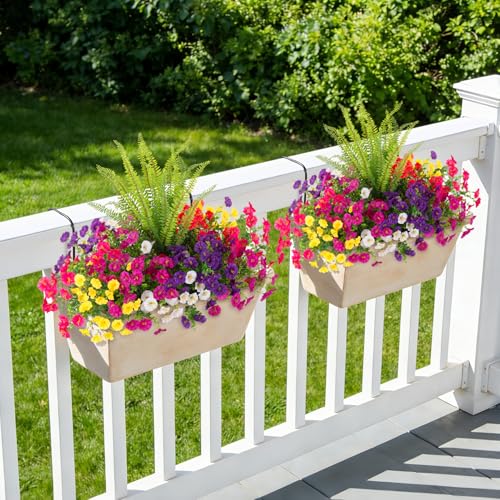 Artificial Flowers Fake Plants for Outdoors Decoration (Mixed Color)