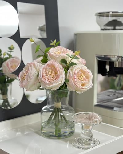 Light Pink Artificial Rose Bouquet in Vase (Light Pink Simulated Rose With Vase)