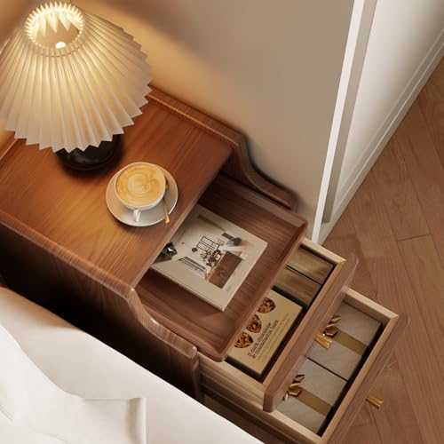 Wood Nightstand (1 Pc(walnut) / 15.74''D*15.74''W*19.68''H)