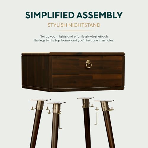 Caden Solid Wood Nightstand (Caden Nightstand / Nightstand / Walnut)