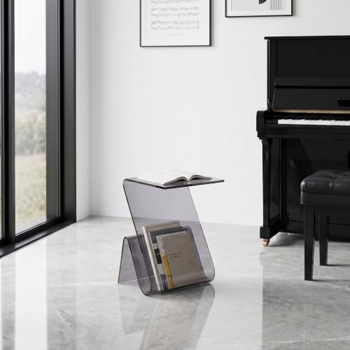 Acrylic Side Table (Dark Smoke)