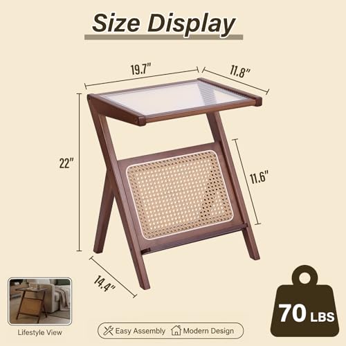 Large Brown Rattan Nightstand (Rattan-large-brown)