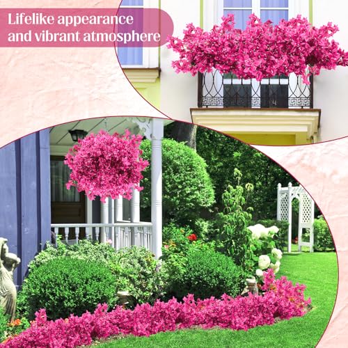 30 Pack Artificial Bougainvillea Bulk Silk Flower (Rose Purple)