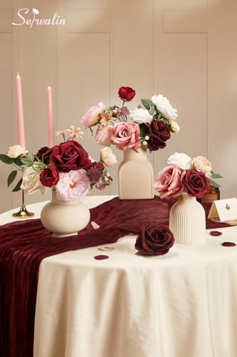 Burgundy Pink Artificial Flowers (Classic Pink Burgundy / 1 Box)