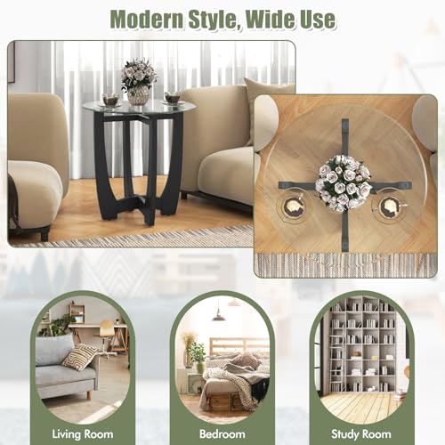 Glass End Table (Black)