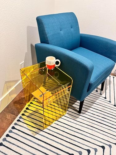 Clear Acrylic End Table 2 (Yellow)