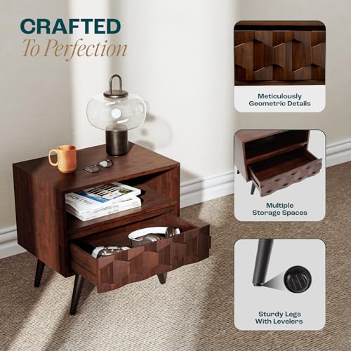 Georgina Wood Nightstand (Georgina Nightstand / Nightstand / Walnut)