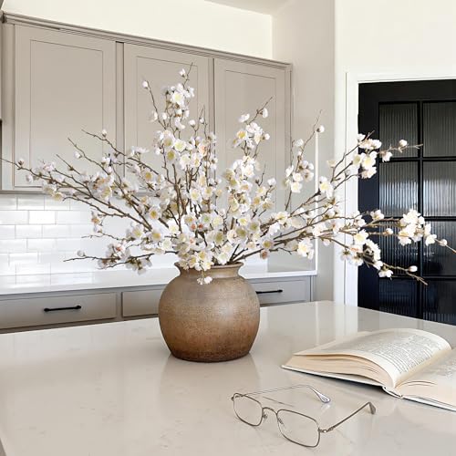 6 PCS Artificial Cherry Blossom Branches Spring Indoor Decoration (A-white)