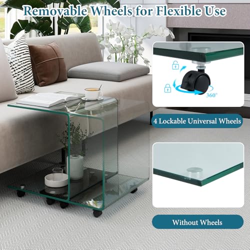 Tempered Glass Side Table (Transparent)