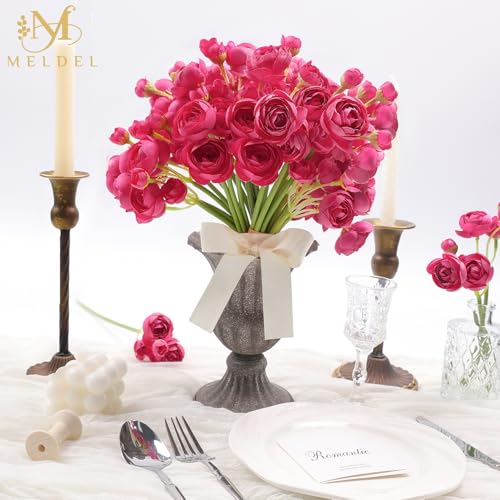 32Pcs Rose Red Ranunculus Artificial Flowers Home Wedding Decor (Rose Red)
