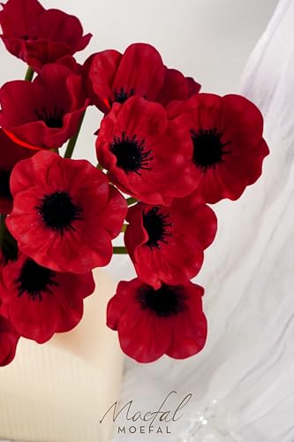 Red Anemone Artificial Flowers (Red)