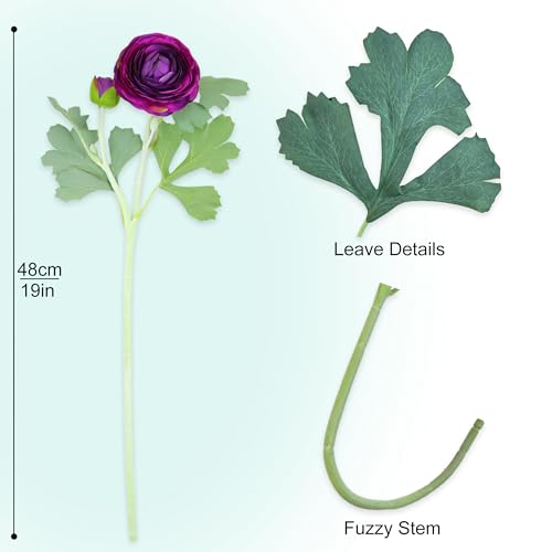 Artificial Ranunculus Flowers Purple (Purple / 10)
