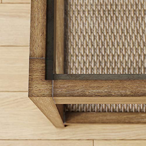 33301 Hayes Solid Wood Nightstand (Light Brown/Glass / Single)