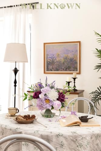 Artificial Flowers in Vase (Lavender Purple Mixed Plus)