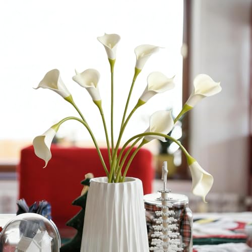 White Calla Lily Artificial Flowers 25" Faux Calla Lillies (White)