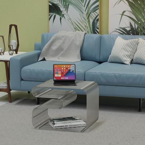 N Shape Retro Side Table (Silver)