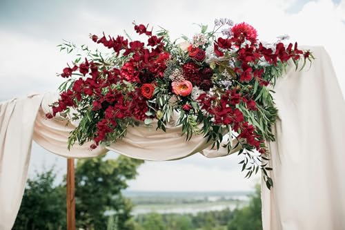 6PCS 35.43'' Red Delphinium Artificial Flower Faux Larkspur Silk Flowers Long Stem Blossoms Flowers for Tall Vase Floral Arrangements Home Table Wedding Decor (Red)