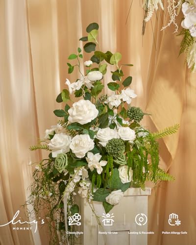 Artificial Greenery Stems Box Set (Grn-light Green & White)