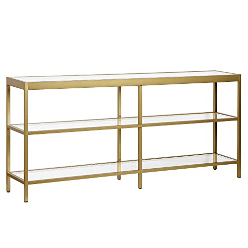 64" Wide Rectangular Console Table in Brass (Brass / 64" Wide)