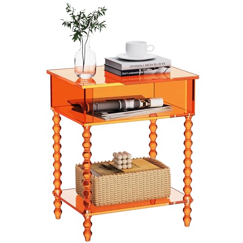 Acrylic Side Table (Orange / Small)