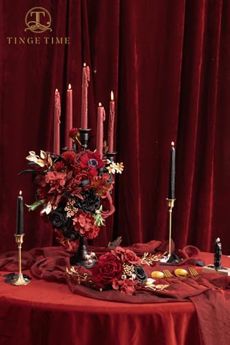 Gothic Wedding Artificial Flowers Combo (Gothic Black and Red)