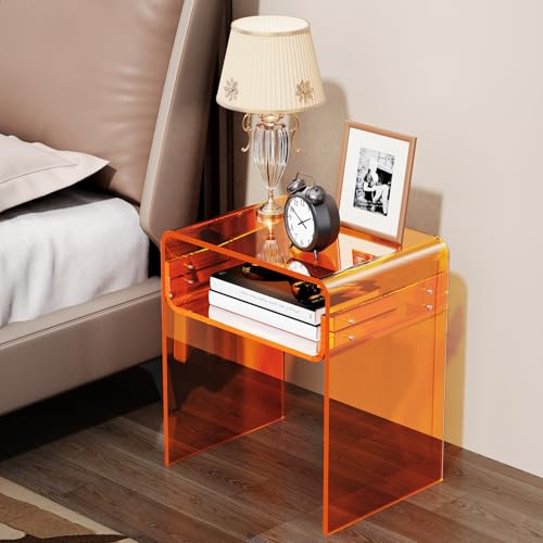 Clear Acrylic End Table 2 (Orange Double)