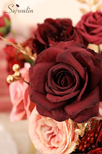 Burgundy Pink Artificial Flowers (Classic Burgundy Pink / 1 Box)