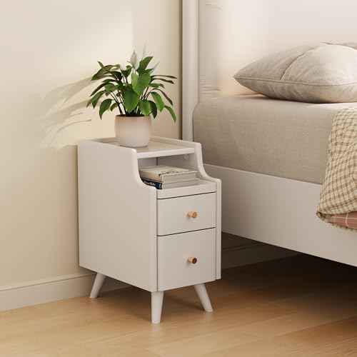 Small Nightstand with Drawers (1 Pc(white) / 15.74''D*11.81''W*19.68''H)