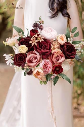Burgundy Pink Artificial Flowers (Classic Pink Burgundy / 1 Box)