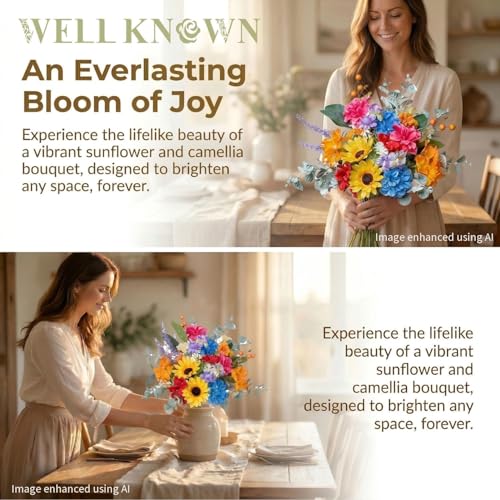 Artificial Flowers Bouquet (Rainbow Colorful Sunflowers)