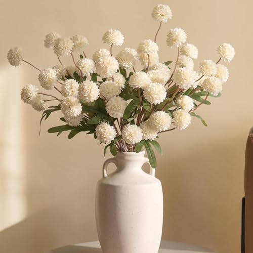 8 Pcs Fake Mums Kiku Flowers Artificial Bulk (8pcs-white)