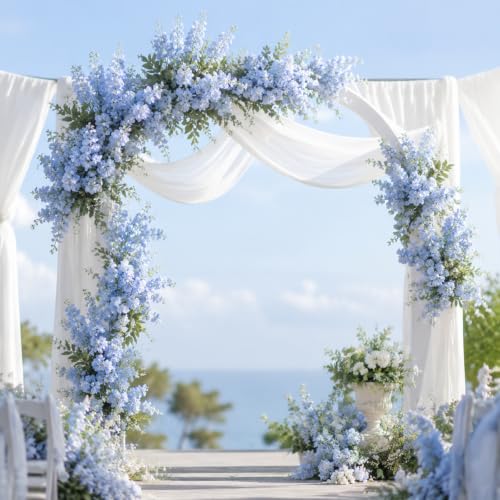 36 Pcs Blue Delphinium Artificial Flower Bulk (34.25" / Blue)