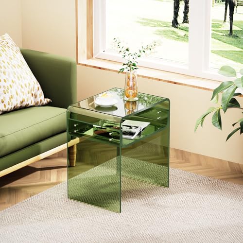 Clear Acrylic End Table 2 (Green)