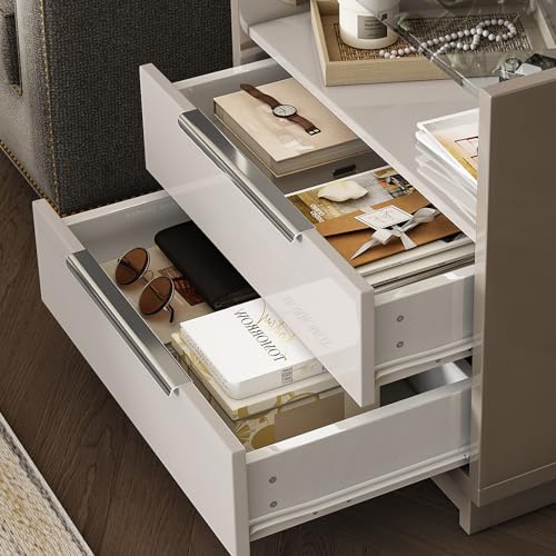 23.6" Nightstand (Cream & Gray)